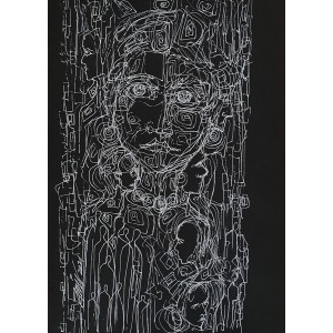 Amir Taj, 8 x 11 Inch, Mixed Media On Paper, Figurative Painting, AC-AMT-040